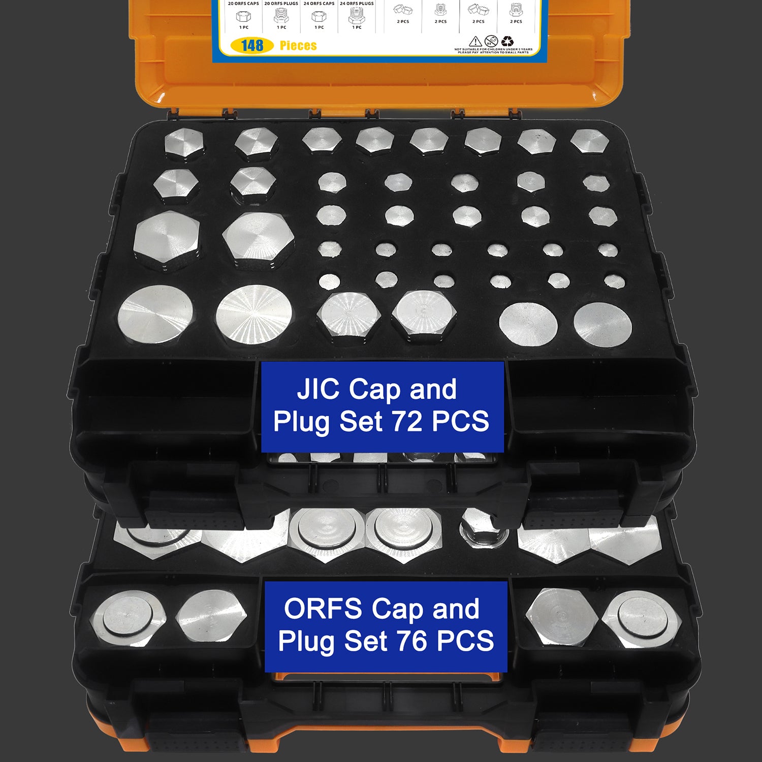 148 PCS JIC and ORFS Hydraulic Fitting