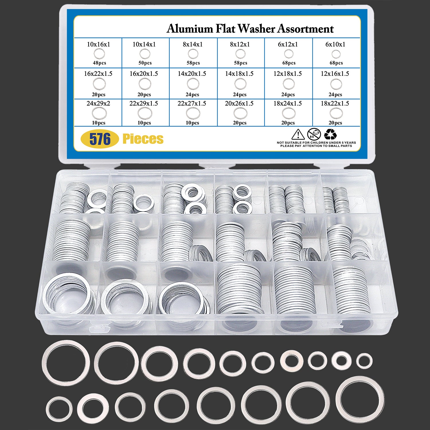 Oil Drain Plug Gasket Aluminum Washer Crush Seal Assortment Kit