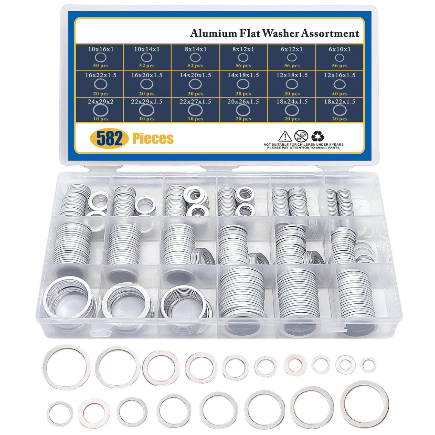 Oil Drain Plug Gasket Aluminum Washer Crush Seal Assortment Kit
