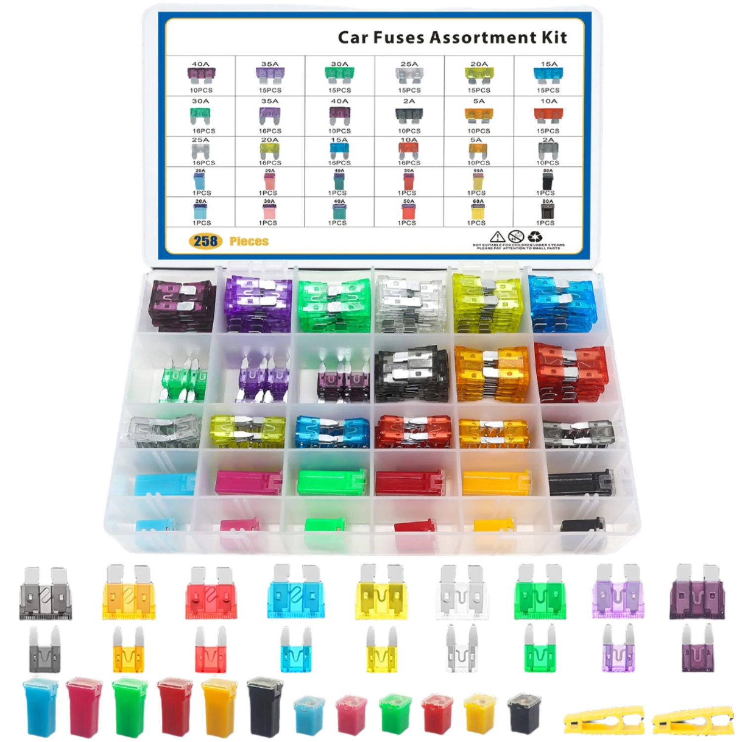 258 PCS Car Fuse Assortment Kit