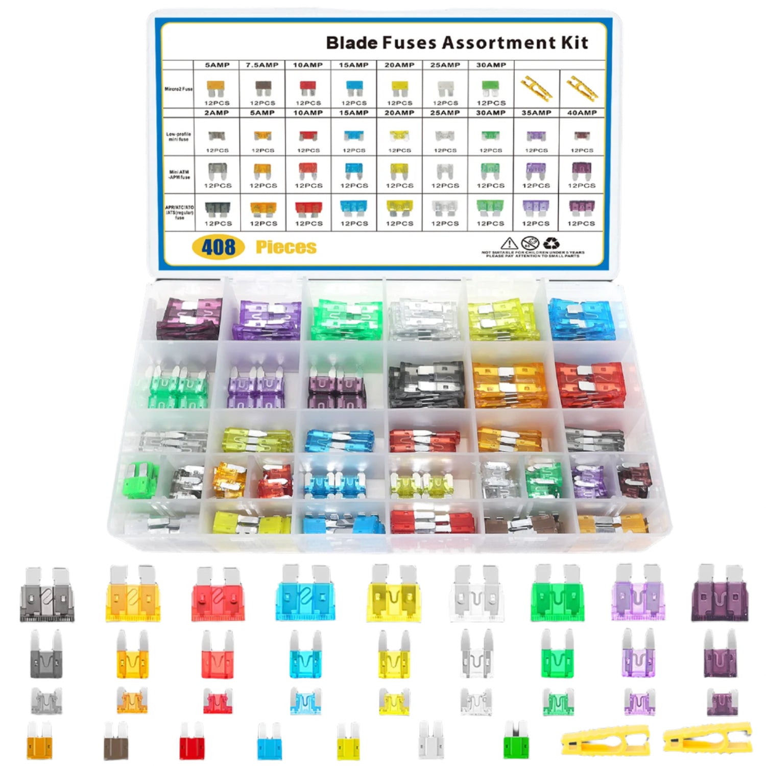 408 PCS Blade Fuses Assortment Kit