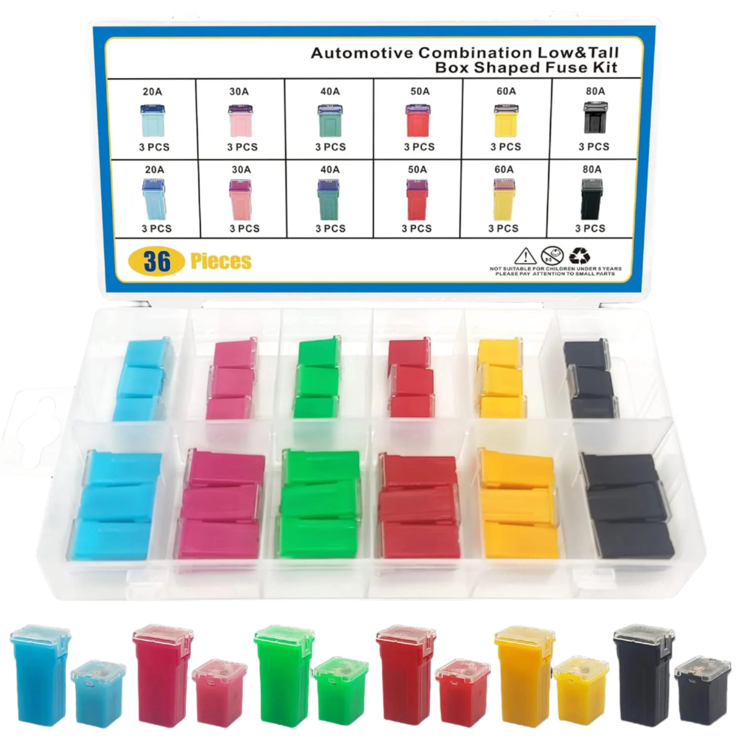 36PCS Auto Fuse Low and Tall