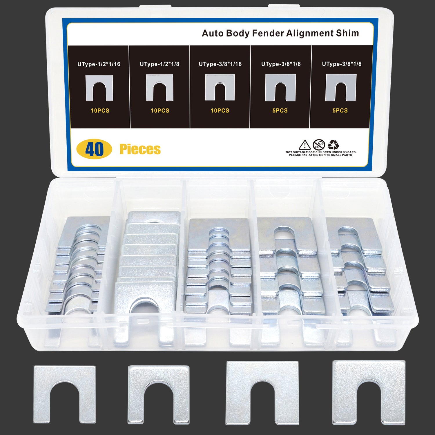 40 PCS Auto Body Fender Alignment Shim 1/16