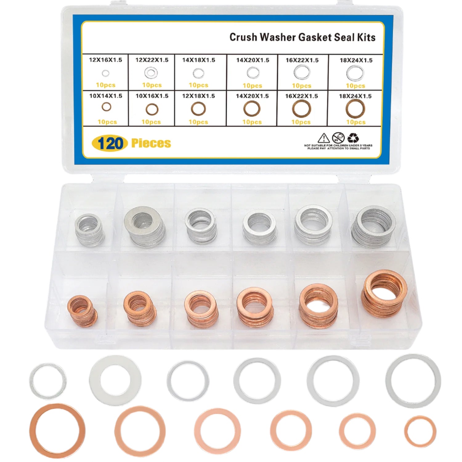 Copper and Aluminum Crush Wahser Assortment