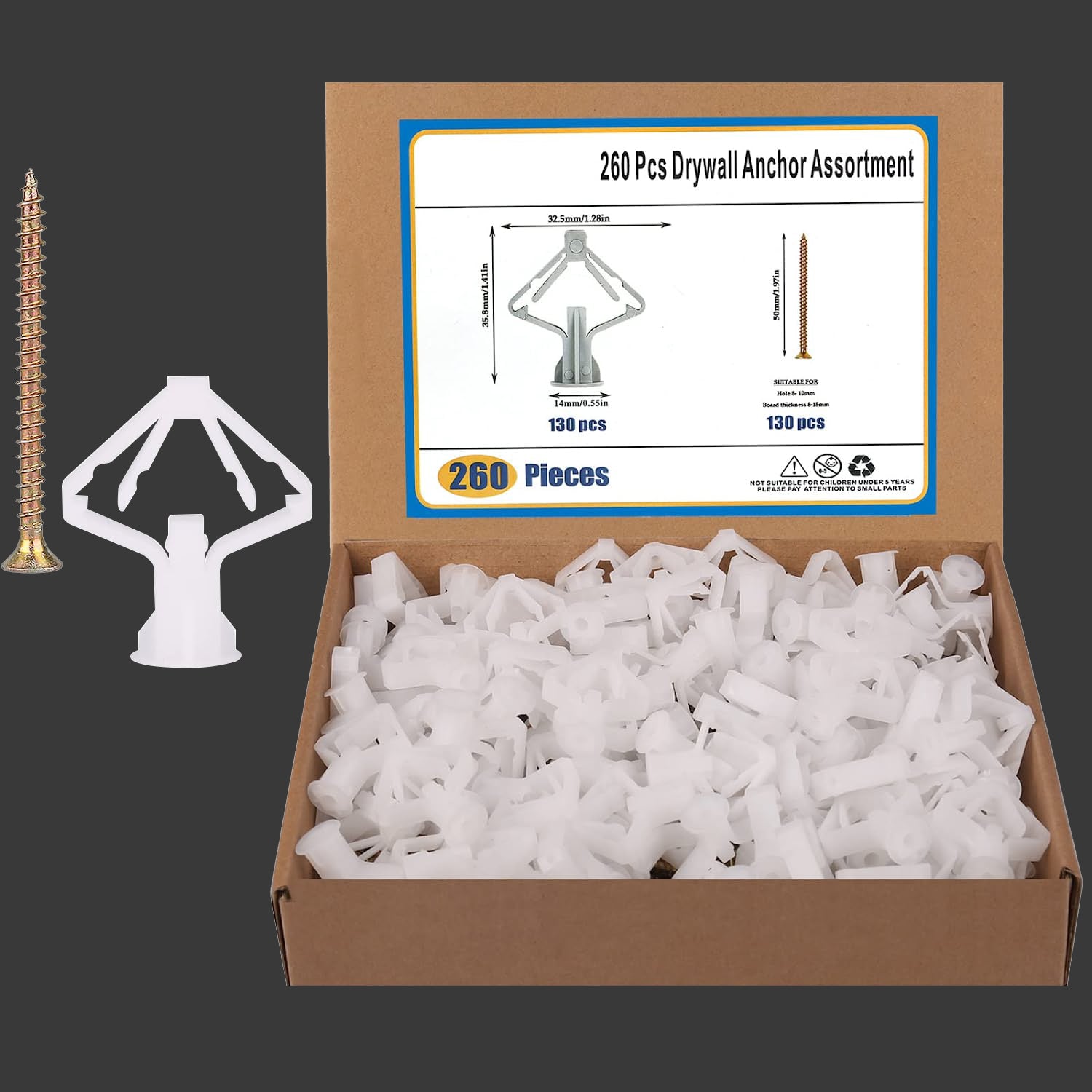 260 PCS Drywall Anchor New