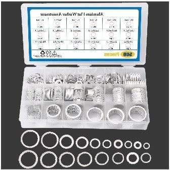 508 pcs Oil Drain Plug Gasket Aluminum Washer Crush Seal Assortment Kit