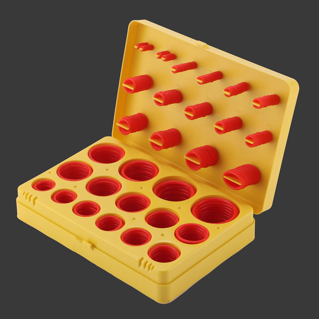 Kesaria 5A Silicone O-Ring Kit – 382 Pcs, 30 Sizes | Heat & Oil Resistant Red Rubber Seals For Plumbing, Automotive, Machine & Geyser Repair