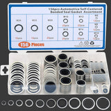 156 Pieces Bonded Seal Dowty Washer,Automotive Self-Centred Dowty Seal Gasket Assortment