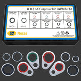 42 PCS A/C System Compressor Gasket Seals Air Conditioning Compressor Port Seal Washer Kit