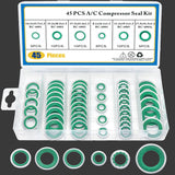 45 PCS Air Conditioning Compressor Port Seal Washer Kit A/C Gasket Assortment  (Green)