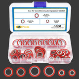 45 PCS Air Conditioning Compressor Port Seal Washer Kit A/C Gasket Assortment  (Dark Red)