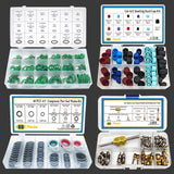 4 Set Car A/C Compressor Gasket Seals and Dust Cap, O-Ring Kit, Valve Core Kit with Remover Tool, R12 R134a Refrigeration Tire Valve Stem Cores, Car Air Conditioning Compressor Seals O-Ring