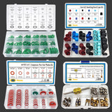 4 Set Car A/C Compressor Gasket Seals and Dust Cap, O-Ring Kit, Valve Core Kit with Remover Tool, R12 R134a Refrigeration Tire Valve Stem Cores, Car Air Conditioning Compressor Seals O-Ring (Red)
