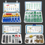 4 Set Car A/C Valve Core R134a Kit, 62 PCS 9 Sizes Gasket Air Conditioning System Seal Kit, 496 PCS SAE Metric O Ring Kit, Fuel Line Disconnect Removal Tool Set