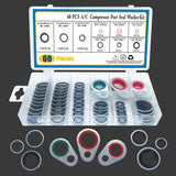 60 PCS A/C System Compressor Gasket Seals Air Conditioning Compressor Port Seal Washer Kit(Black)