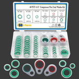 60 PCS A/C System Compressor Gasket Seals Air Conditioning Compressor Port Seal Washer Kit(Green)