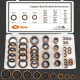 75 PCS Automotive Self-Centered Bonded Seal Gasket Assortment Kit