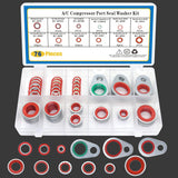 76 PCS A/C System Compressor Gasket Seals Air Conditioning Compressor Port Seal Washer Kit(Red)