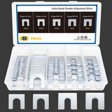 40 PCS Auto Body Fender Alignment Shim 1/16" & 1/8" Thick- 3/8" & 1/2" Slot Automotive Alignment Shim Assortment Kit