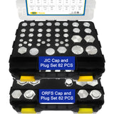 164pcs JIC and ORFS Master Industrial Hydraulic Cap and Plug, Hose Tube and Pipe Fitting Kit Cap and Plug Kit, Precision Threading in ORFS Sizes 4 6 8 10 12 16 and 37° Dash Sizes 4 6 8 10 12 16
