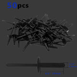 50 PCS Tri-Fold Exploding Large Head Aluminum Pop Blind Rivets 3/16'' * 4/5'' Long Grip Solid Rivets（Black）