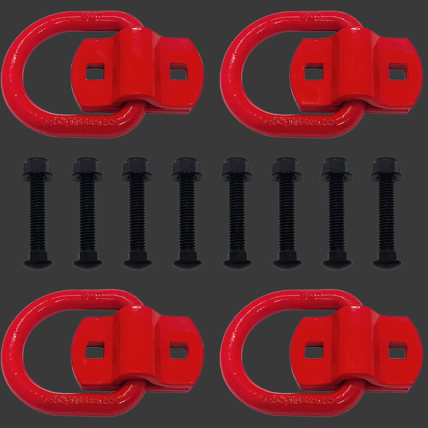 4PCS Heavy Duty Bolt-On Forged D Ring, 1/2