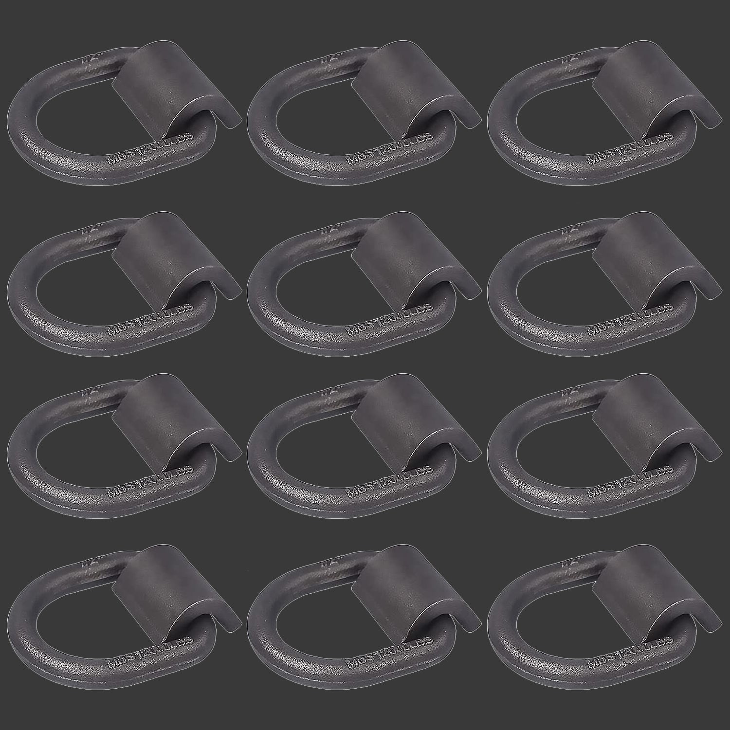 D Ring Tie Down Anchor 1/2 Inch 12000 LBS Weld-On Forged, for Trailer Truck Bed Bracket Enclosed Points Pickup Camper Surface Mount Heavy Duty -12 Pack