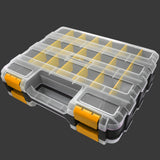 Tools Organizer Box Small Parts Storage Box 50-Compartment Double Side Hardware Organizers with Removable Plastic Dividers Dark Yellow