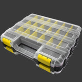 Tools Organizer Box Small Parts Storage Box 50-Compartment Double Side Hardware Organizers with Removable Plastic Dividers Yellow