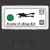60PCS FKM O-Rings in Dive-Specific Sizes, Scuba O-Ring Kit Scuba Diving Rubber Orings, for Dive Hoses Ring Diving Dive Gear Equipment Scuba Tanks