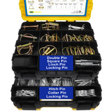 367 PCS Heavy Duty Pin Assortment Kit, Hitch Pins R Clip PIns/ Hair Pins/ Lynch Pins/ PTO Pins/ Cotter Pins/ Clevis Pins for Trucks Trailers Tractors Mowers 3 Point Accessories, Farm, Lawn and Garden