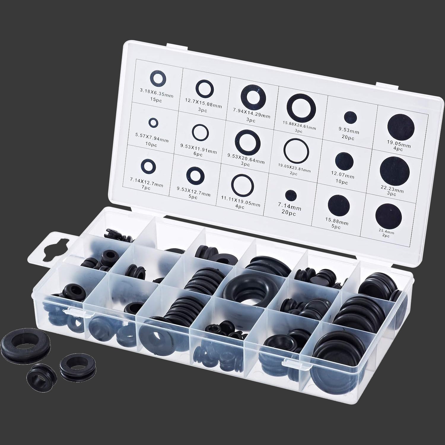 125pc Rubber Grommet Kit