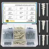 195 PCS Self Drilling Drywall Anchor and Screw