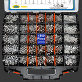 1800 Pieces Hardware Assortment Kit, Nuts and Bolts Assortment Kit, Stainless Steel Phillips Pan Head & Flat Head Screws, Assorted Nuts Bolts Washers with Double Sided Organizer Box (Orange)