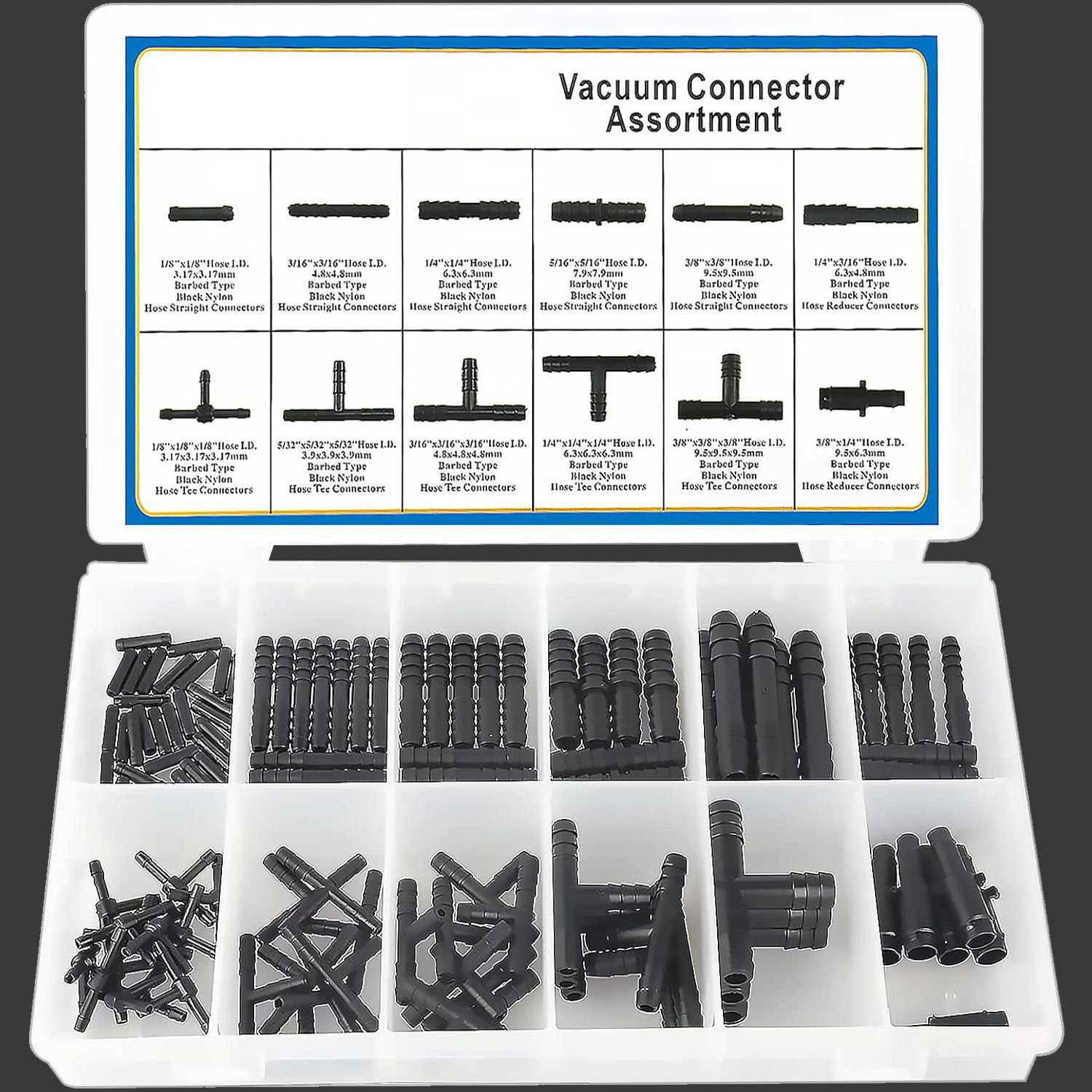 113PCS Automotive Vacuum Tubing Connector Assortment Kit